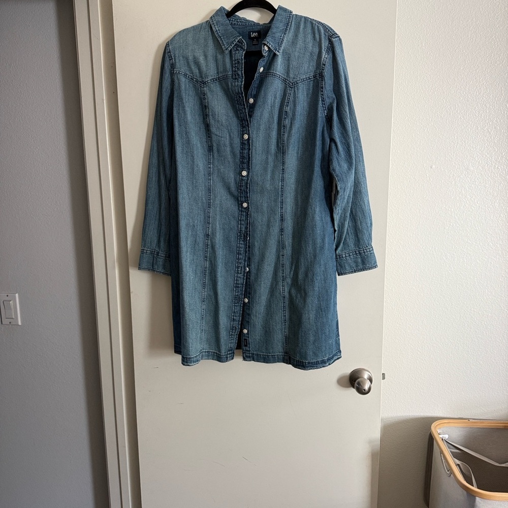 Lee Blue Denim Shirt Dress